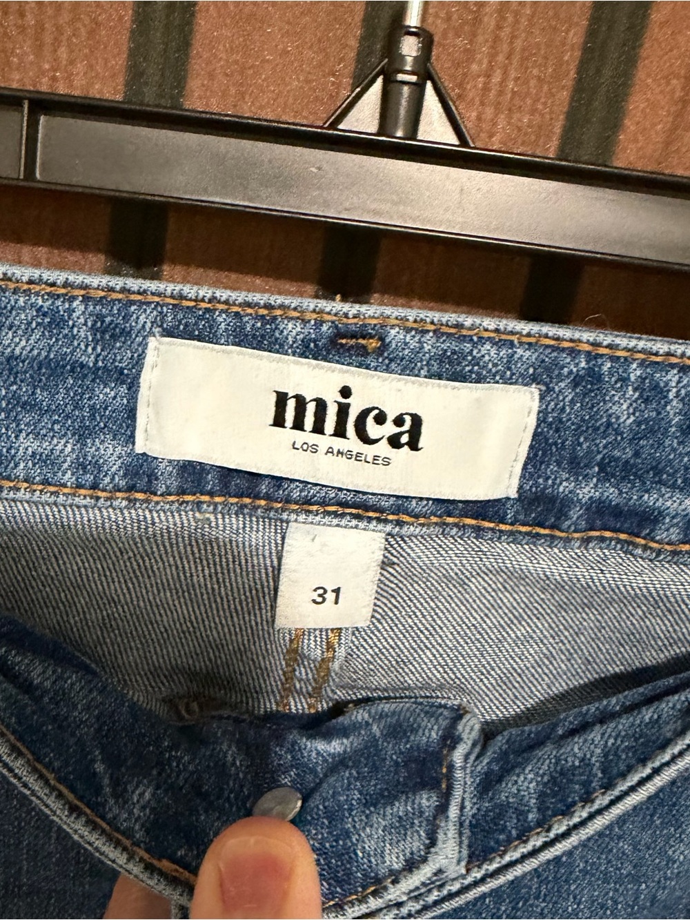 Mica High Rise Straight Leg Distressed Hem Jeans Size 31 - Picture 3 of 4